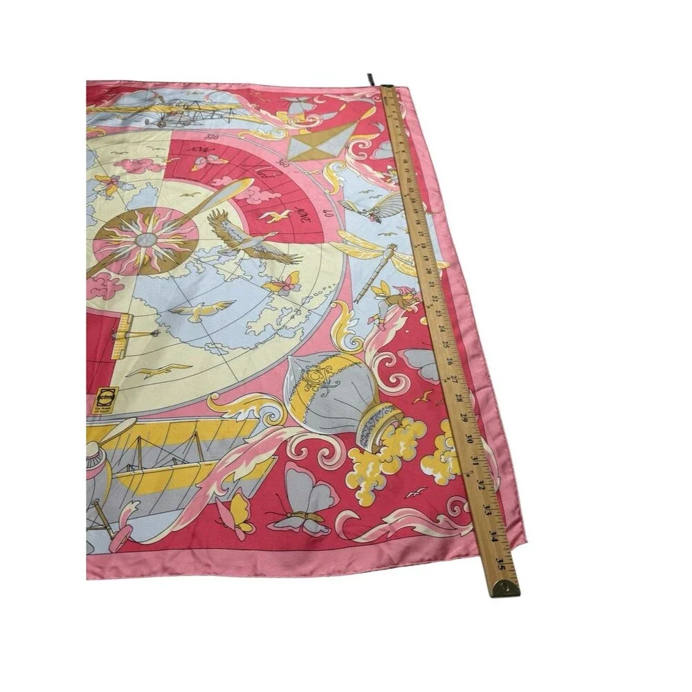 Vintage Projectif Silk Scarf Commemorative CFM Power of Flight Aviation History